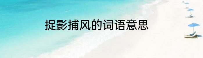 捉影捕风的词语意思
