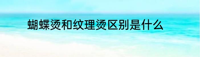 蝴蝶烫和纹理烫区别是什么