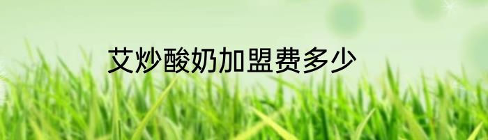 艾炒酸奶加盟费多少