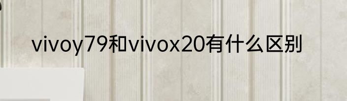 vivoy79和vivox20有什么区别