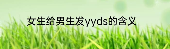 女生给男生发yyds的含义