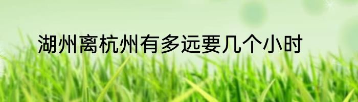 湖州离杭州有多远要几个小时