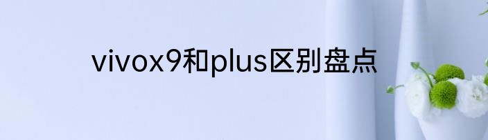vivox9和plus区别盘点