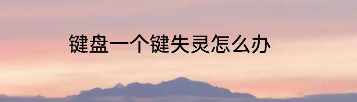 键盘一个键失灵怎么办