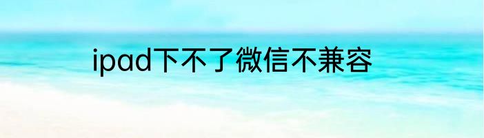 ipad下不了微信不兼容