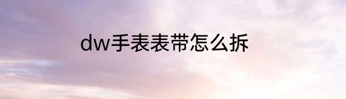 dw手表表带怎么拆