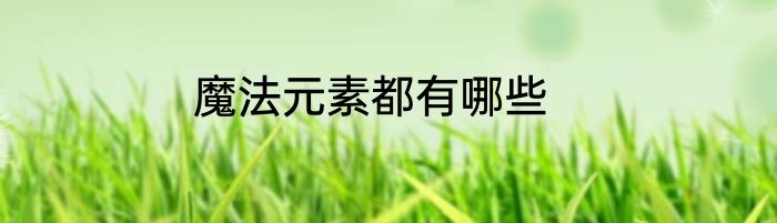 魔法元素都有哪些