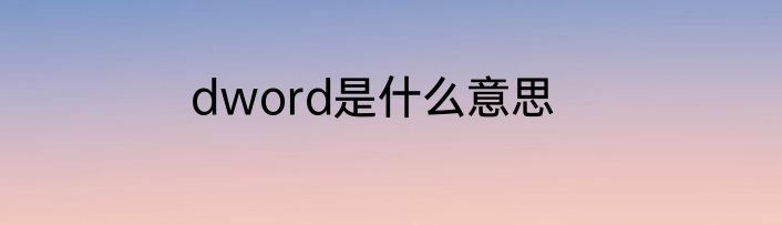 dword是什么意思