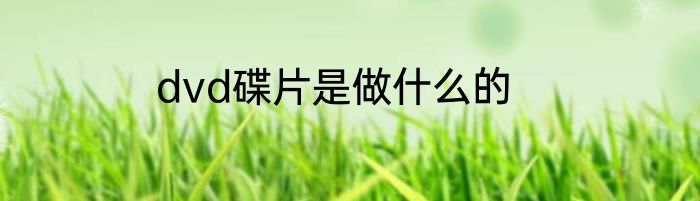 dvd碟片是做什么的