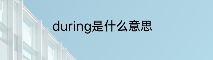 during是什么意思