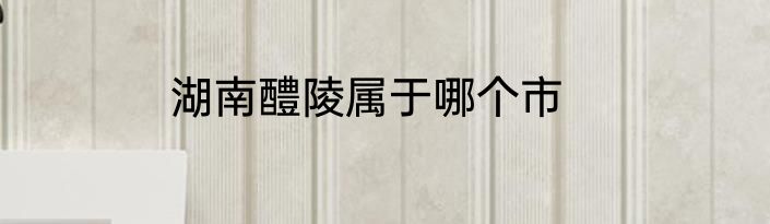 湖南醴陵属于哪个市