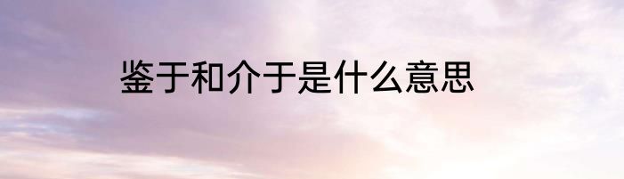 鉴于和介于是什么意思
