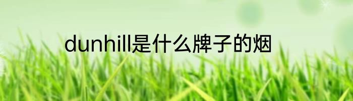 dunhill是什么牌子的烟