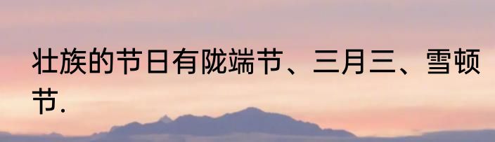 壮族的节日有陇端节、三月三、雪顿节.