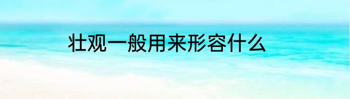 壮观一般用来形容什么