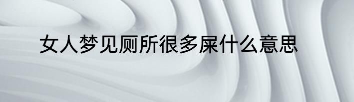 女人梦见厕所很多屎什么意思