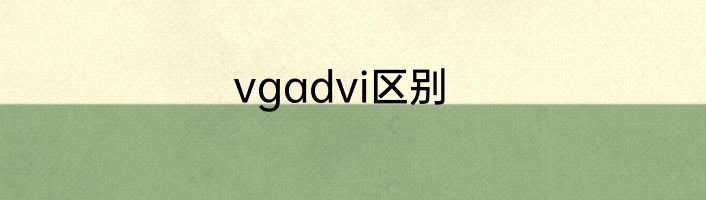 vgadvi区别