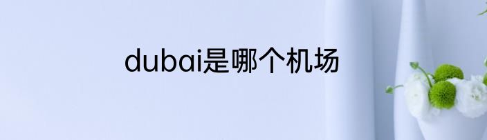 dubai是哪个机场