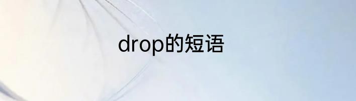 drop的短语