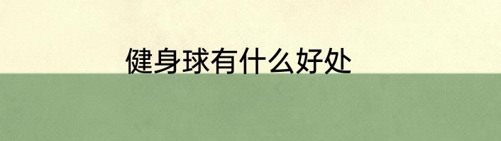 健身球有什么好处