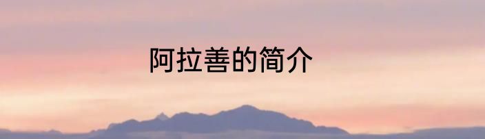 阿拉善的简介