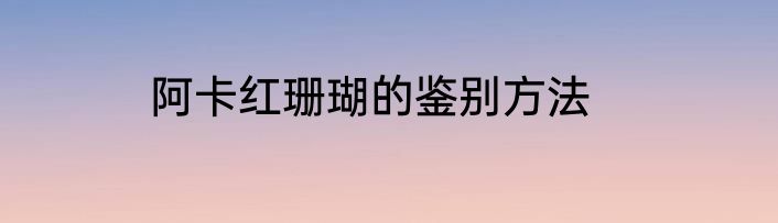 阿卡红珊瑚的鉴别方法