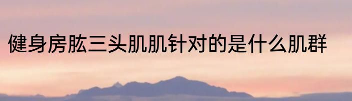 健身房肱三头肌肌针对的是什么肌群