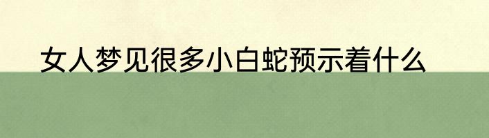 女人梦见很多小白蛇预示着什么