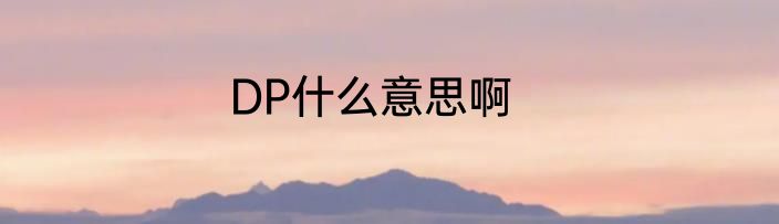 DP什么意思啊