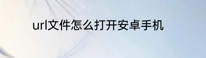 url文件怎么打开安卓手机