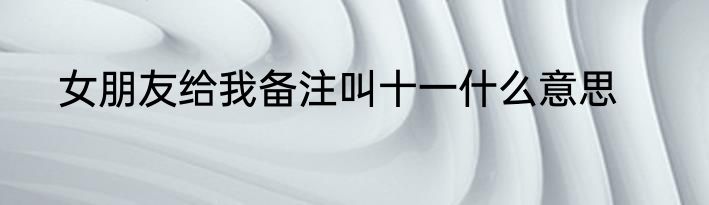 女朋友给我备注叫十一什么意思