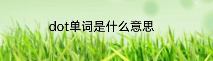 dot单词是什么意思