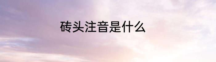 砖头注音是什么