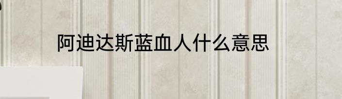 阿迪达斯蓝血人什么意思