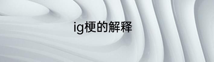 ig梗的解释