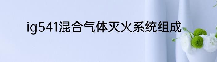 ig541混合气体灭火系统组成