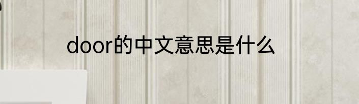door的中文意思是什么