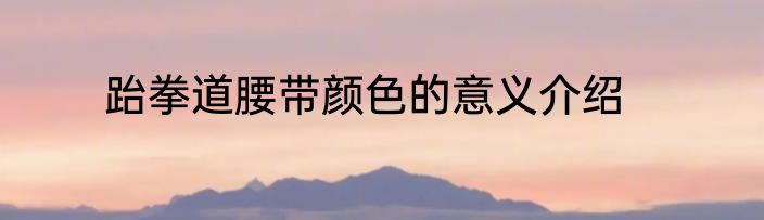 跆拳道腰带颜色的意义介绍