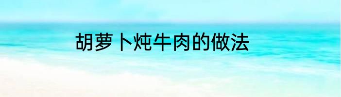 胡萝卜炖牛肉的做法