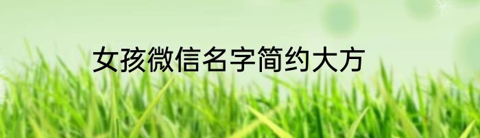 女孩微信名字简约大方
