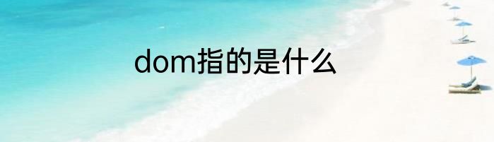 dom指的是什么