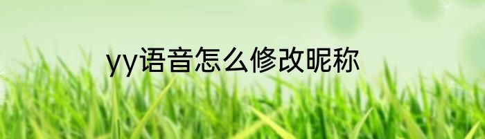 yy语音怎么修改昵称