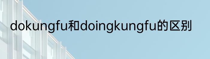 dokungfu和doingkungfu的区别