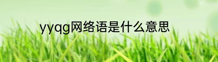 yyqg网络语是什么意思