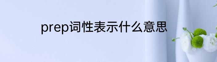 prep词性表示什么意思