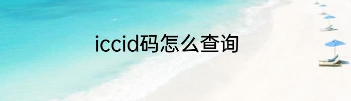 iccid码怎么查询