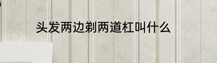 头发两边剃两道杠叫什么