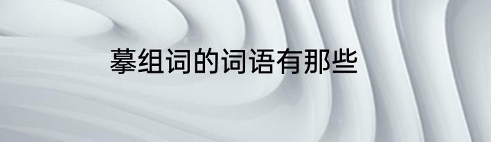 摹组词的词语有那些