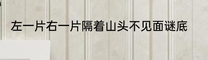 左一片右一片隔着山头不见面谜底