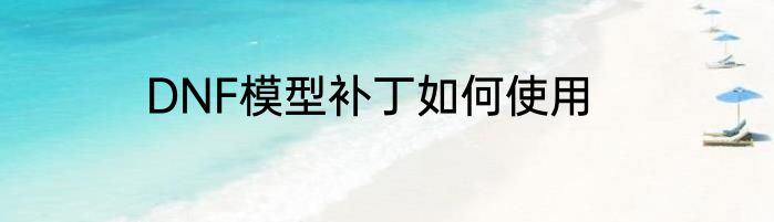 DNF模型补丁如何使用